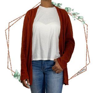 Eileen Fisher 100% linen open cardigan rust size M